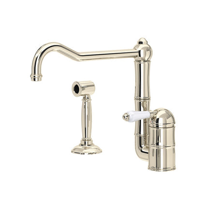 Rohl Acqui Extended Spout Kitchen Faucet With Side Spray A3608/11LPWSPN-2 ROHL