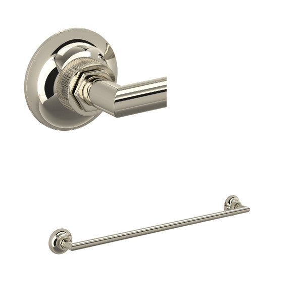 Rohl Graceline Wall Mount 24 Inch Single Towel Bar - Polished Nickel | Model Number: MBG1/24PN MBG1/24PN ROHL