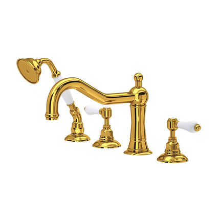 Rohl Acqui 4-Hole Deck-mount Tub Filler A1404LPULB ROHL