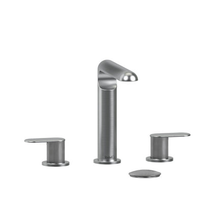 Riobel Ciclo Collection 8" Lavatory Widespread Bathroom Faucet With Lined Lever Handles - Brushed Chrome Riobel