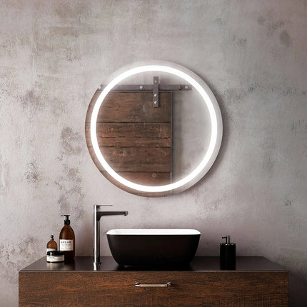 Kalia EFFECT 30" x 30" Round LED Lighting Mirror With Interior Frosted Strip and 2-Tones Touch Switch Kalia