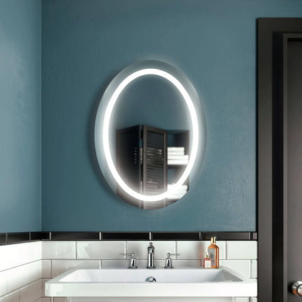 Kalia EFFECT 24" x 32" Oval LED Lighting Mirror With Interior Frosted Strip and 2-Tones Touch Switch Kalia