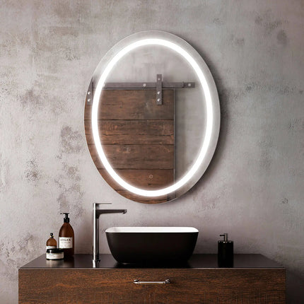 Kalia EFFECT 30" x 38" Oval LED Lighting Mirror With Interior Frosted Strip and 2-Tones Touch Switch Kalia