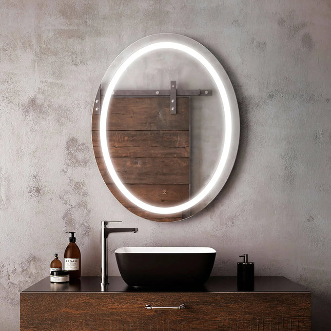 Kalia EFFECT 30" x 38" Oval LED Lighting Mirror With Interior Frosted Strip and 2-Tones Touch Switch Kalia