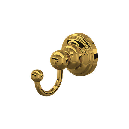 Perrin & Rowe Edwardian Wall Mount Single Robe Hook - Unlacquered Brass  U.6921ULB Perrin & Rowe