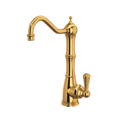 Perrin & Rowe Edwardian Column Spout Filter Faucet - English Gold With Metal Lever Handle  U.1621L-EG-2 Perrin & Rowe