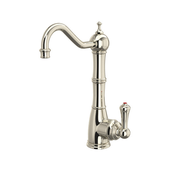 Perrin & Rowe Edwardian Column Spout Hot Water Faucet - Polished Nickel With Metal Lever Handle  U.1323LS-PN-2 Perrin & Rowe