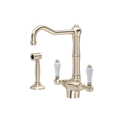 Rohl Acqui Two Handle Kitchen Faucet With Side Spray A1679LPWSSTN-2 ROHL