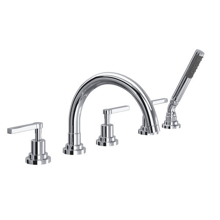 Rohl Lombardia 5-Hole Deck-mount Tub Filler With C-Spout A2214LMAPC ROHL