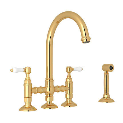 Rohl San Julio Bridge Kitchen Faucet With Side Spray A1461LPWSIB-2 ROHL