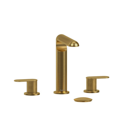 Riobel Ciclo Collection 8" Lavatory Widespread Bathroom Faucet With Lined Lever Handles - Brushed Gold Riobel