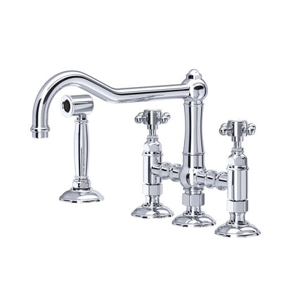 Rohl Acqui Bridge Kitchen Faucet With Side Spray A1458XMWSAPC-2 ROHL