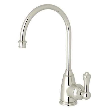 Perrin & Rowe Georgian Era C-Spout Hot Water Faucet - Polished Nickel With Metal Lever Handle  U.1307LS-PN-2 Perrin & Rowe