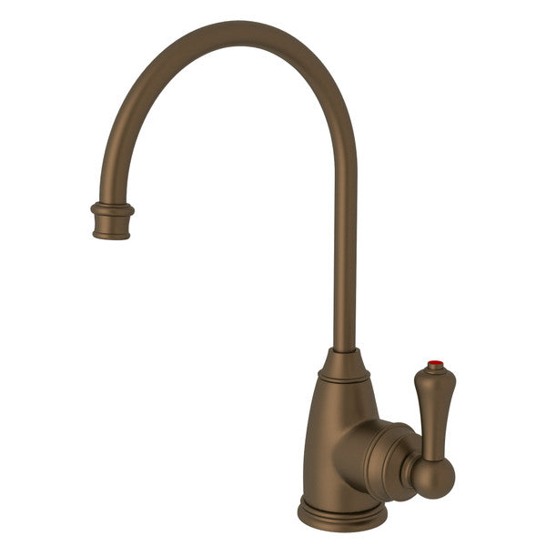 Perrin & Rowe Georgian Era C-Spout Hot Water Faucet - English Bronze With Metal Lever Handle  U.1307LS-EB-2 Perrin & Rowe