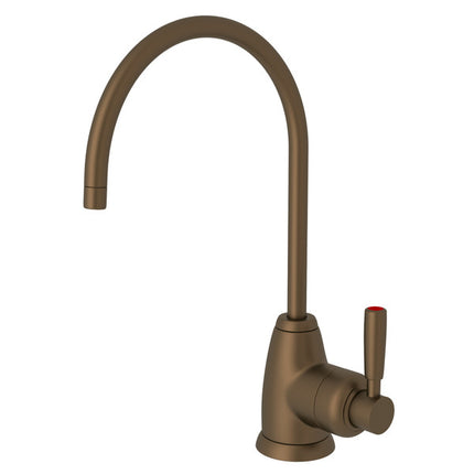 Perrin & Rowe Holborn C-Spout Hot Water Faucet - English Bronze With Metal Lever Handle  U.1347LS-EB-2 Perrin & Rowe