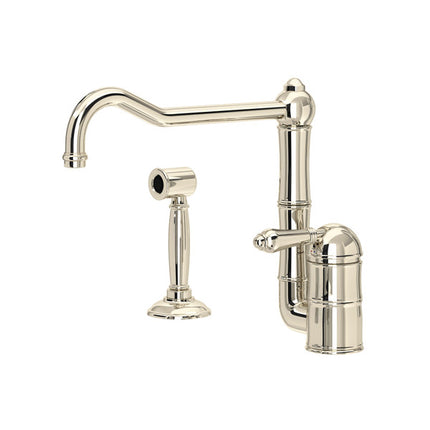 Rohl Acqui Extended Spout Kitchen Faucet With Side Spray A3608/11LMWSPN-2 ROHL