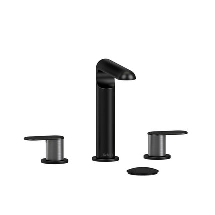 Riobel Ciclo Collection 8" Lavatory Widespread Bathroom Faucet- Black/Brushed Chrome Riobel