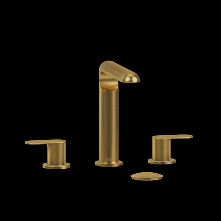 Riobel Ciclo Collection 8" Lavatory Widespread Bathroom Faucet With With Knurled Lever Handles - Brushed Gold Riobel