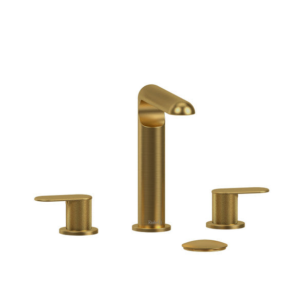 Riobel Ciclo Collection 8" Lavatory Widespread Bathroom Faucet With With Knurled Lever Handles - Brushed Gold Riobel