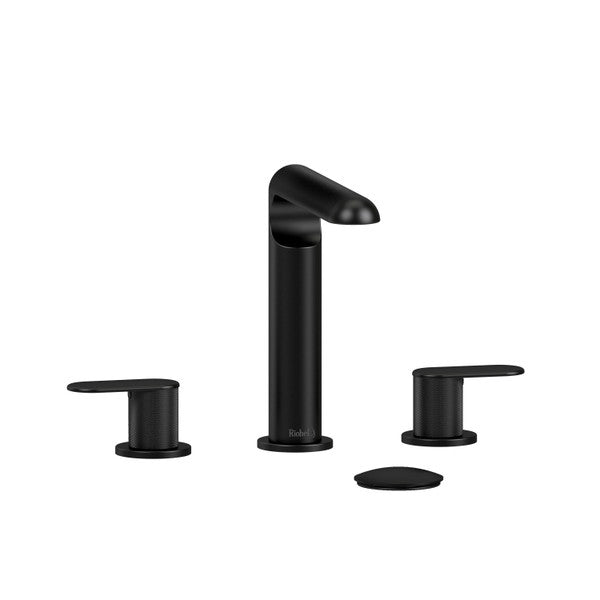 Riobel Ciclo Collection 8" Lavatory Widespread Bathroom Faucet With With Knurled Lever Handles - Black Riobel