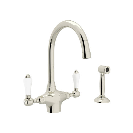 Rohl San Julio Two Handle Kitchen Faucet With Side Spray A1676LPWSPN-2 ROHL