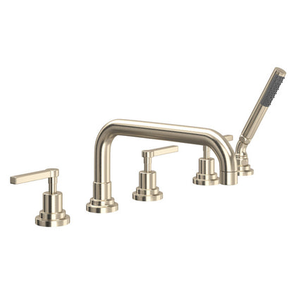 Rohl Lombardia 5-Hole Deck-mount Tub Filler With U-Spout A2224LMSTN ROHL