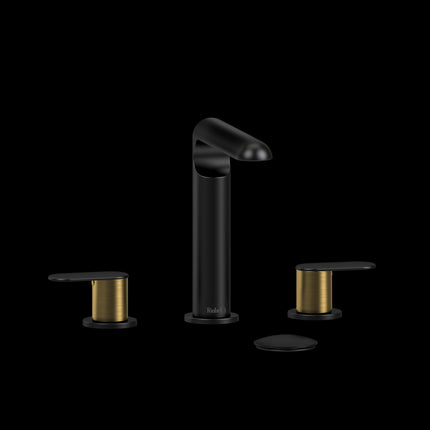 Riobel Ciclo Collection 8" Lavatory Widespread Bathroom Faucet- Black/Brushed Gold Riobel