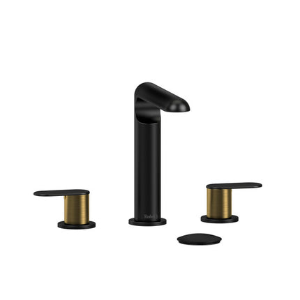 Riobel Ciclo Collection 8" Lavatory Widespread Bathroom Faucet- Black/Brushed Gold Riobel