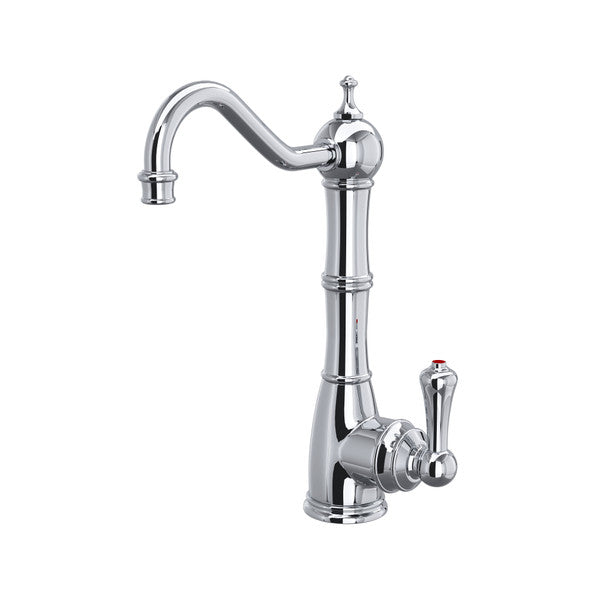 Perrin & Rowe Edwardian Column Spout Hot Water Faucet - Polished Chrome With Metal Lever Handle  U.1323LS-APC-2 Perrin & Rowe